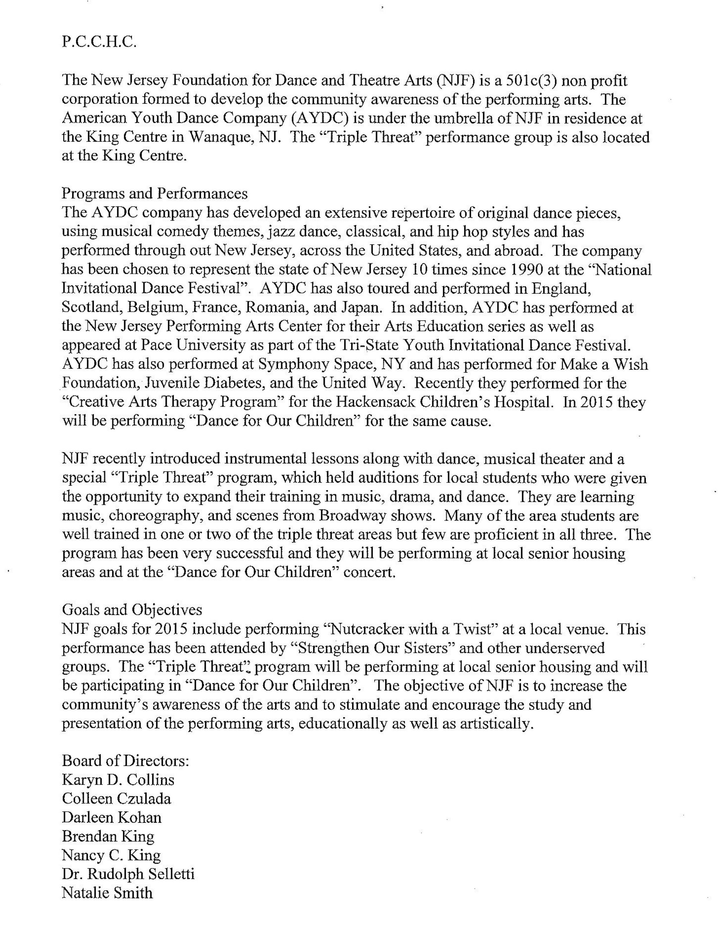 New Jersey Foundation for Dance & Theatre Arts